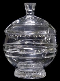 HEAVY CUT CRYSTAL PUNCH BOWL & COVER