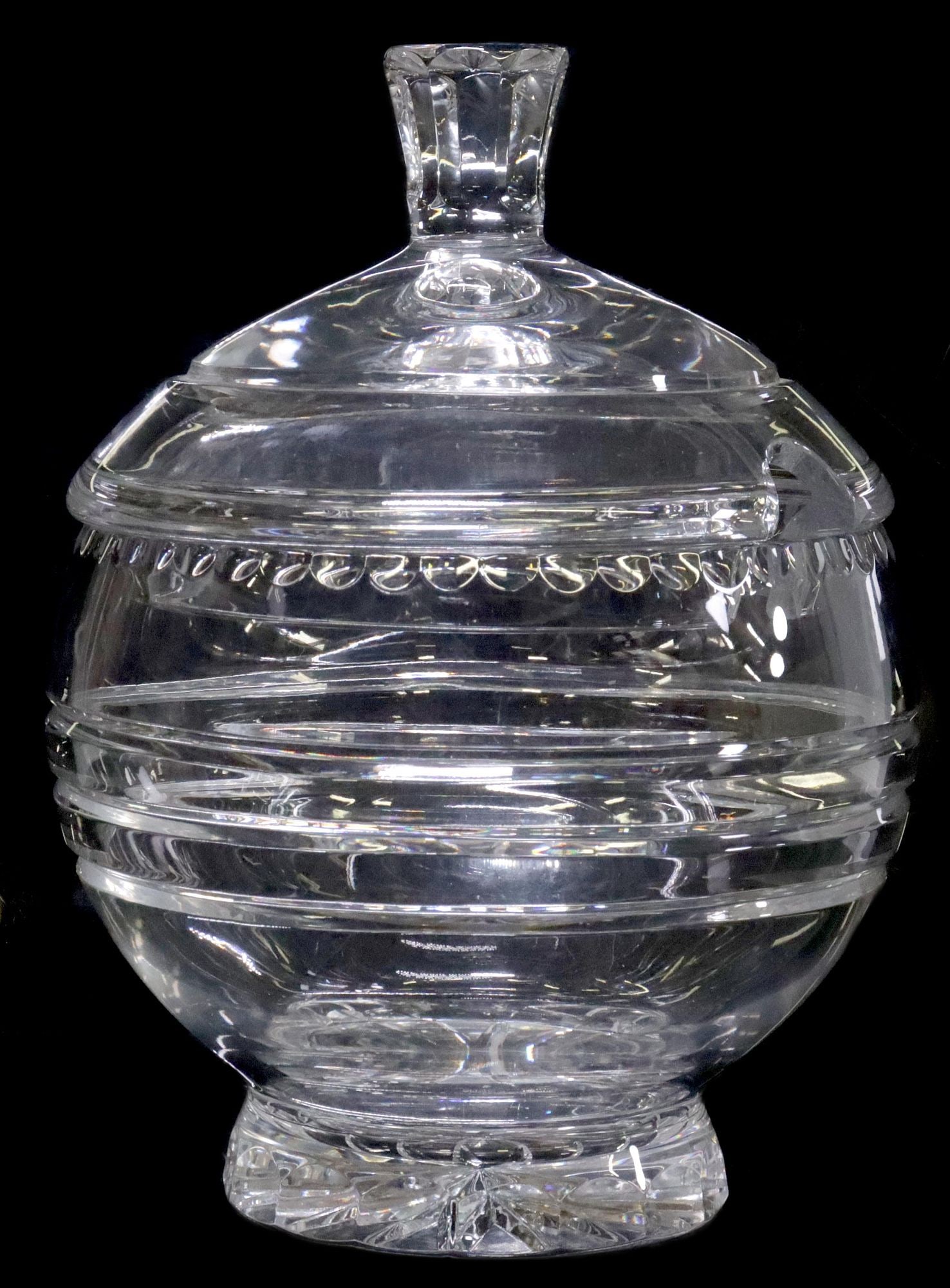 HEAVY CUT CRYSTAL PUNCH BOWL & COVER (1 of 3)