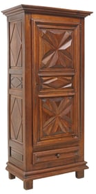 FRENCH LOUIS XIII STYLE CARVED WALNUT BONNETIERE