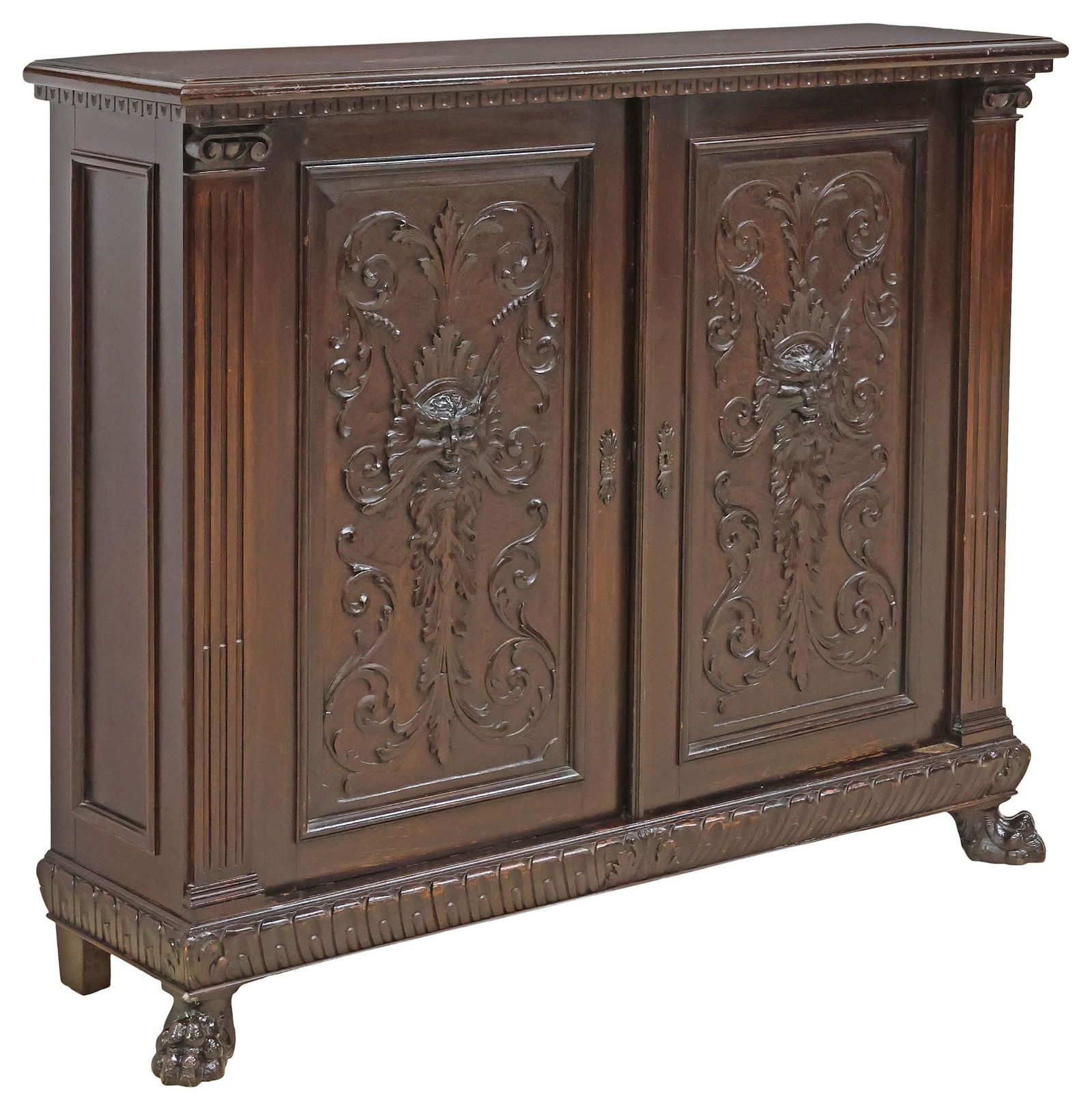 ITALIAN RENAISSANCE REVIVAL CARVED CONSOLE CABINET (1 of 6)