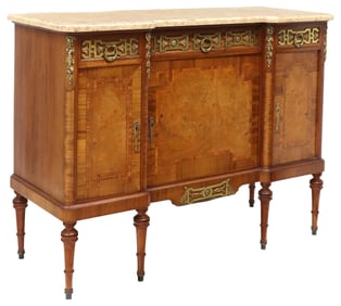 BELGIAN BELLE EPOQUE MAHOGANY & BURLWOOD SERVER