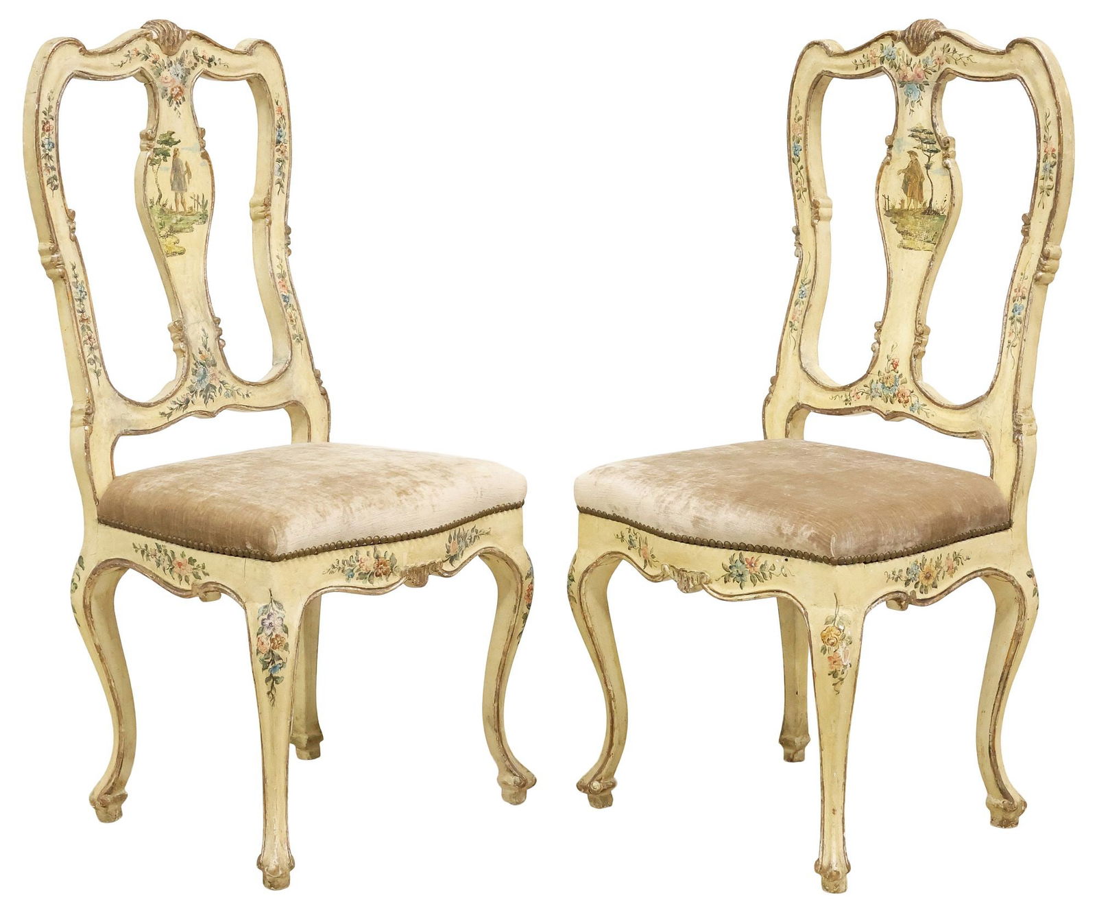 (2) VENETIAN PAINTED & LACCA POVERA DECORATED SIDE CHAIRS (1 of 6)