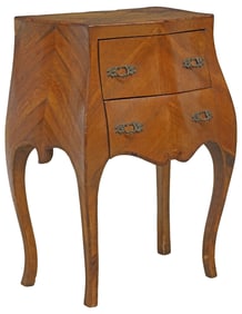 ITALIAN LOUIS XV STYLE MATCHED-VENEER BOMBE NIGHTSTAND