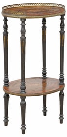 FRENCH NAPOLEON III MARQUETRY TWO-TIER SIDE TABLE