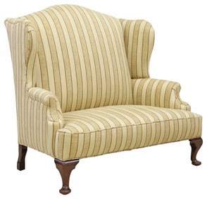 QUEEN ANNE STYLE WINGBACK SETTEE