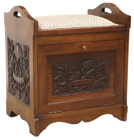 ITALIAN STILE LIBERTY CARVED MAHOGANY BENCH