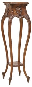 LOUIS XV STYLE CARVED WALNUT PEDESTAL / PLANT STAND
