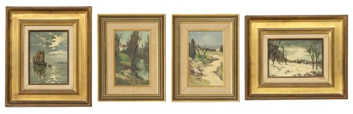 (4) CONTINENTAL SCHOOL LANDSCAPE PAINTINGS