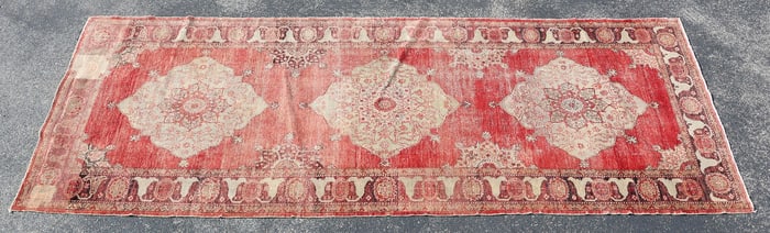 HAND-TIED ESTATE RUG, 13'11" X 5'4"