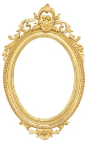 LOUIS XV STYLE GILTWOOD OVAL PICTURE FRAME