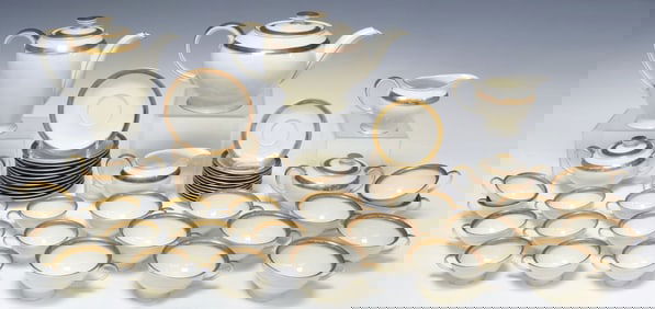 (53) ROSENTHAL GOLD ENCRUSTED PORCELAIN TEA & COFFEE SERVICE