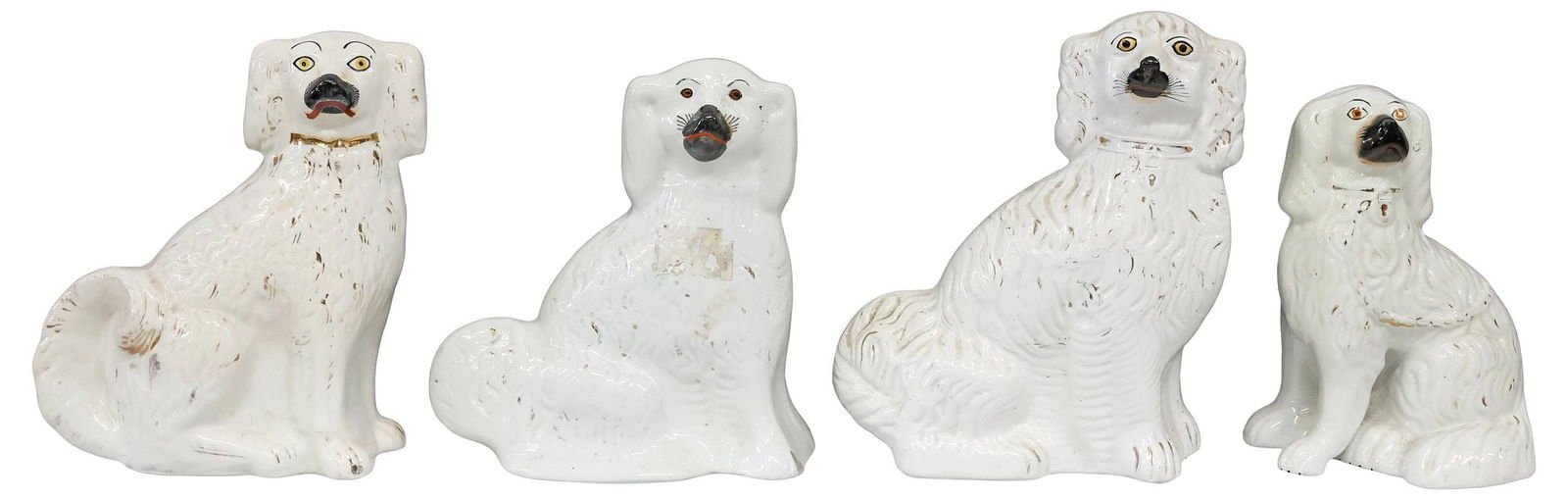 (4) ENGLISH VICTORIAN STAFFORDSHIRE MANTEL DOGS (1 of 5)