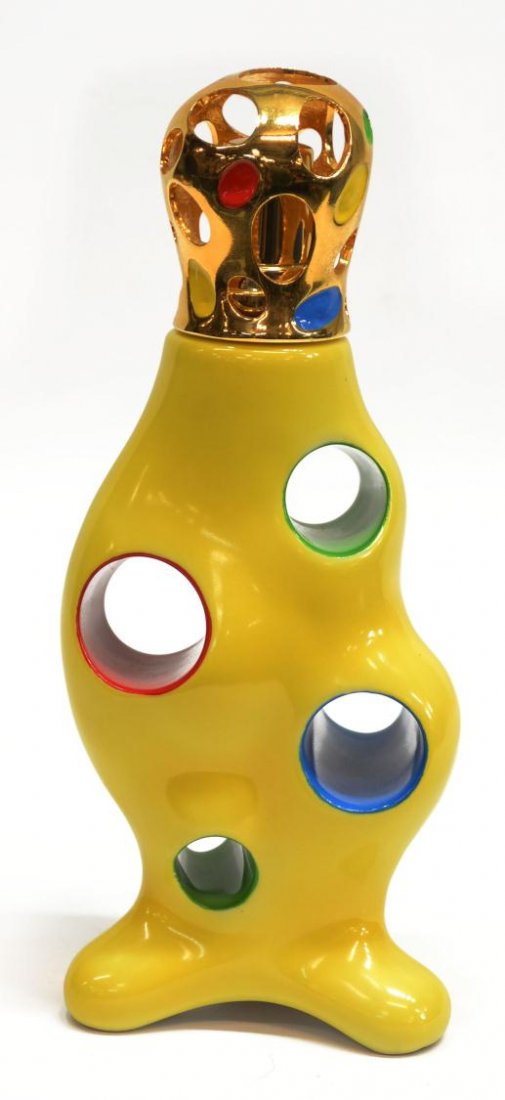 LAMPE BERGER OIL LAMP, NUCLEUS, JOSEPH HIGNOU: Lampe Berger oil lamp, 'Nucleus', designed by Joseph Hignou, Artoria, Limoges, #5604, retaining box, overall: 9.5"h, 4.25"w, 3.25"d, box: 8.5"h, 13.5"w, 9.25"d, 2.75lbs Start Price: $50.00