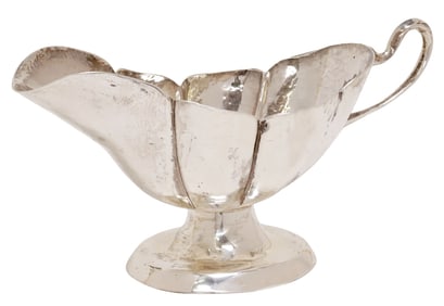 MACIEL MEXICO HAMMERED STERLING SILVER SAUCE BOAT
