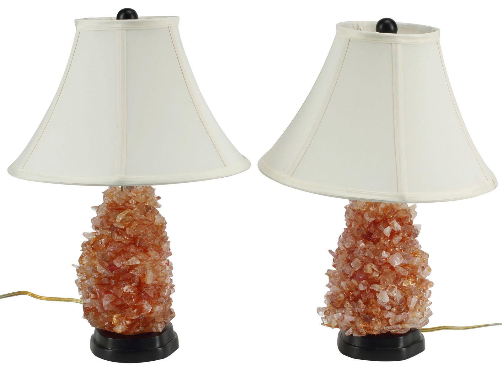 (2) CAROLE STUPELL STYLE CITRINE & ROCK CRYSTAL-MOUNTED TABLE LAMPS (1 of 4)