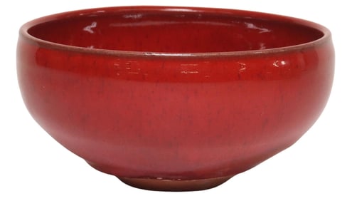 LAURA ANDRESON (1902-1999) RED GLAZED EARTHENWARE BOWL
