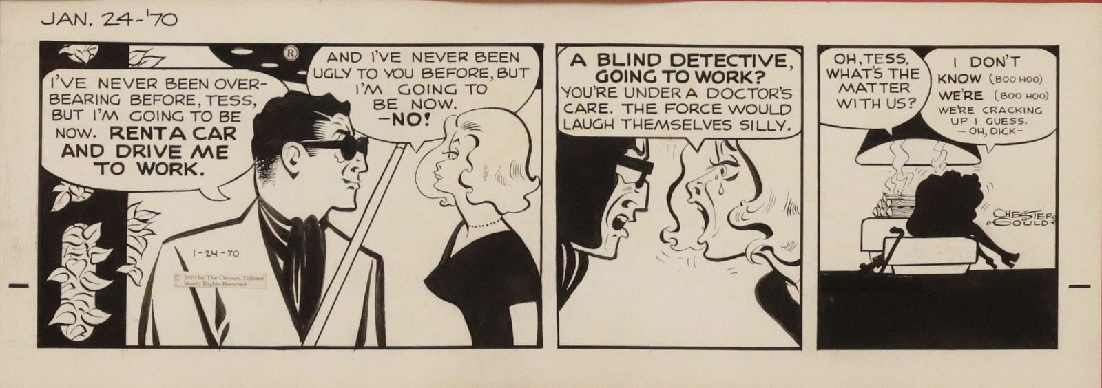 CHESTER GOULD (D.1985) DICK TRACY COMIC STRIP ART (1 of 5)