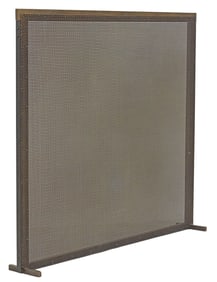LARGE TUELL & REYNOLDS BRONZE & STEEL 'VANCOUVER' FIREPLACE SCREEN