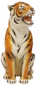 LARGE ITALIAN CAST CERAMIC TIGER, 31"H