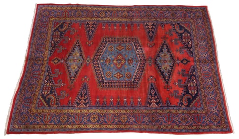 HAND-TIED PERSIAN VISS RUG, 9'5" X 7'5"