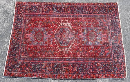 HAND-TIED PERSIAN KARAJEH RUG, 6'3" X 4'10"