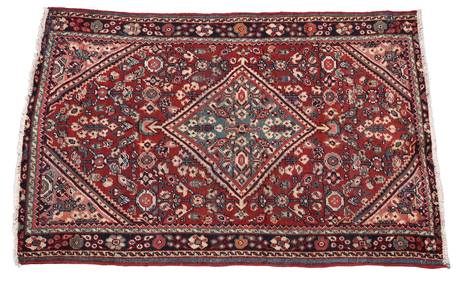 HAND-TIED PERSIAN MAHAL RUG, 6' X 4'1": Hand-tied Persian Mahal rug, approx 6'l, 4'1"w **Please Note: All of the rugs offered in this auction would likely benefit from a professional cleaning. Estate rugs may show some wear and