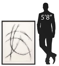 RICK MAXWELL (B.1947) CHARCOAL DRAWING 'REED DANCERS I' 40" X 29"