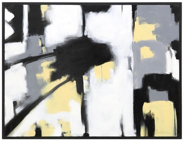 DONNA BRIGMAN (20TH C.) LARGE ABSTRACT PAINTING, 36" X 48"