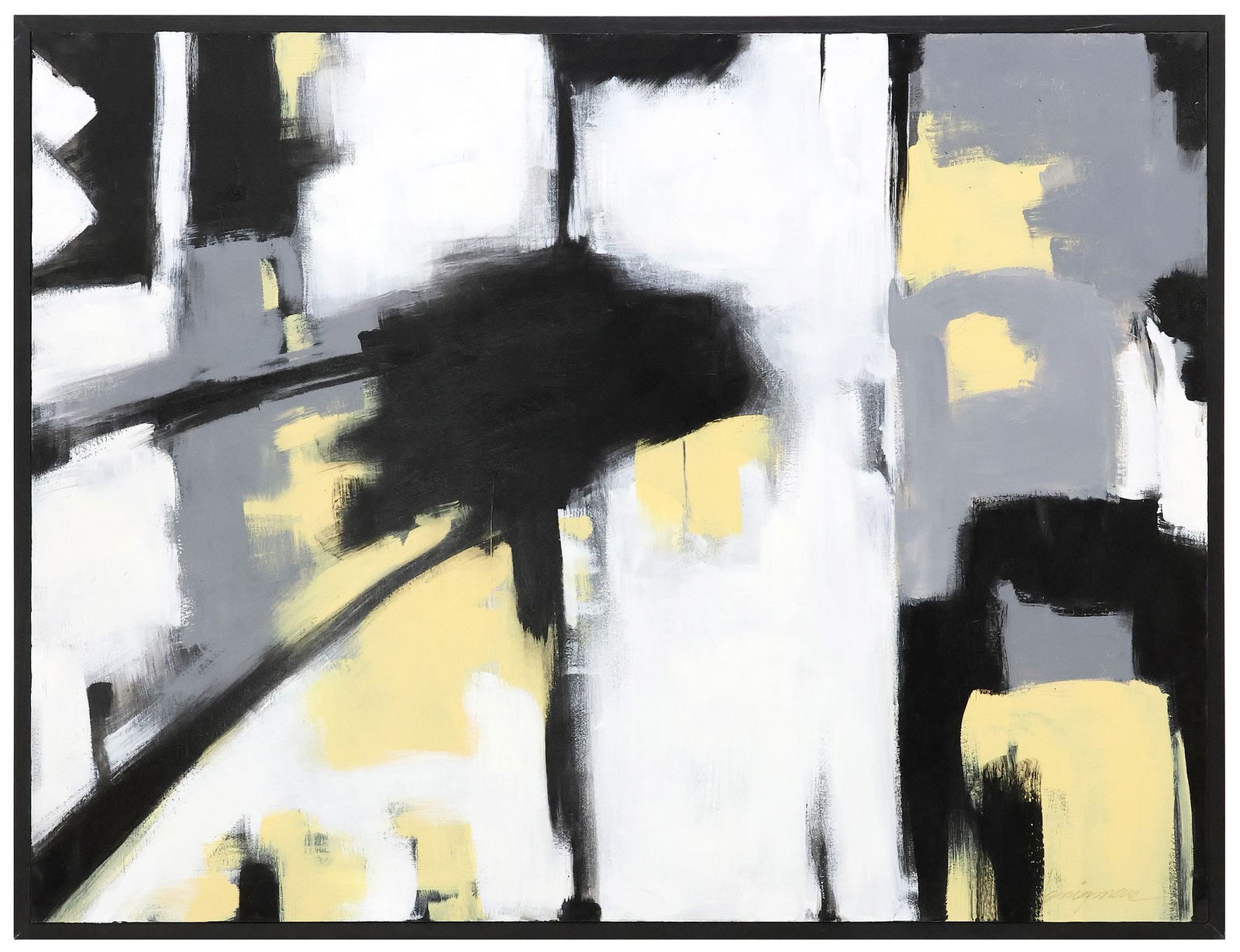 DONNA BRIGMAN (20TH C.) LARGE ABSTRACT PAINTING, 36" X 48" (1 of 3)