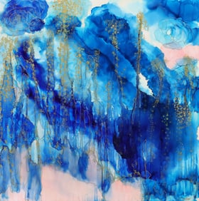 CJ COWDEN (20TH C.) ABSTRACT PAINTING, 24" X 24"