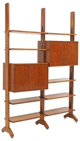 ITALIAN MID-CENTURY MODERN TEAK MODULAR WALL UNIT