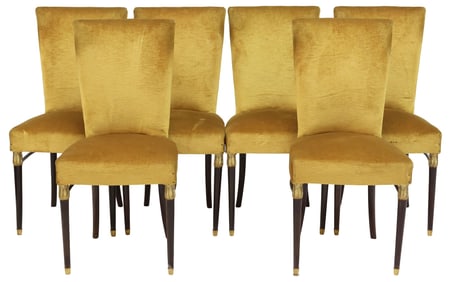 (6) ITALIAN MID-CENTURY MODERN UPHOLSTERED DINING CHAIRS
