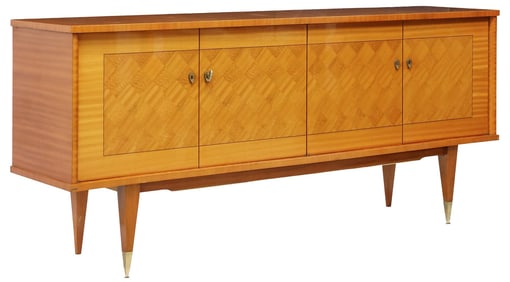 FRENCH MID-CENTURY MODERN LACQUERED PARQUETRY SIDEBOARD