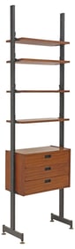 ITALIAN MID-CENTURY MODERN MODULAR TEAK BOOKCASE