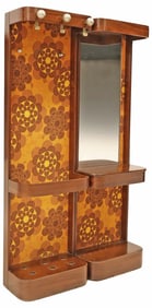ITALIAN MID-CENTURY MODERN MAHOGANY TWO-UNIT HALL STAND