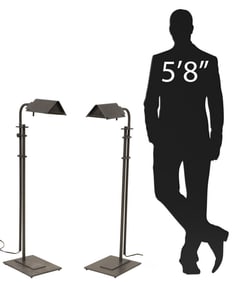 (2) HUBBARDTON FORGE ADJUSTABLE IRON 1-LIGHT PHARMACY LAMPS