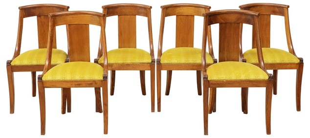 (6) PIERRE LARDIN (ATTRIB., 1902-1982) EMPIRE STYLE GONDOLA DINING CHAIRS
