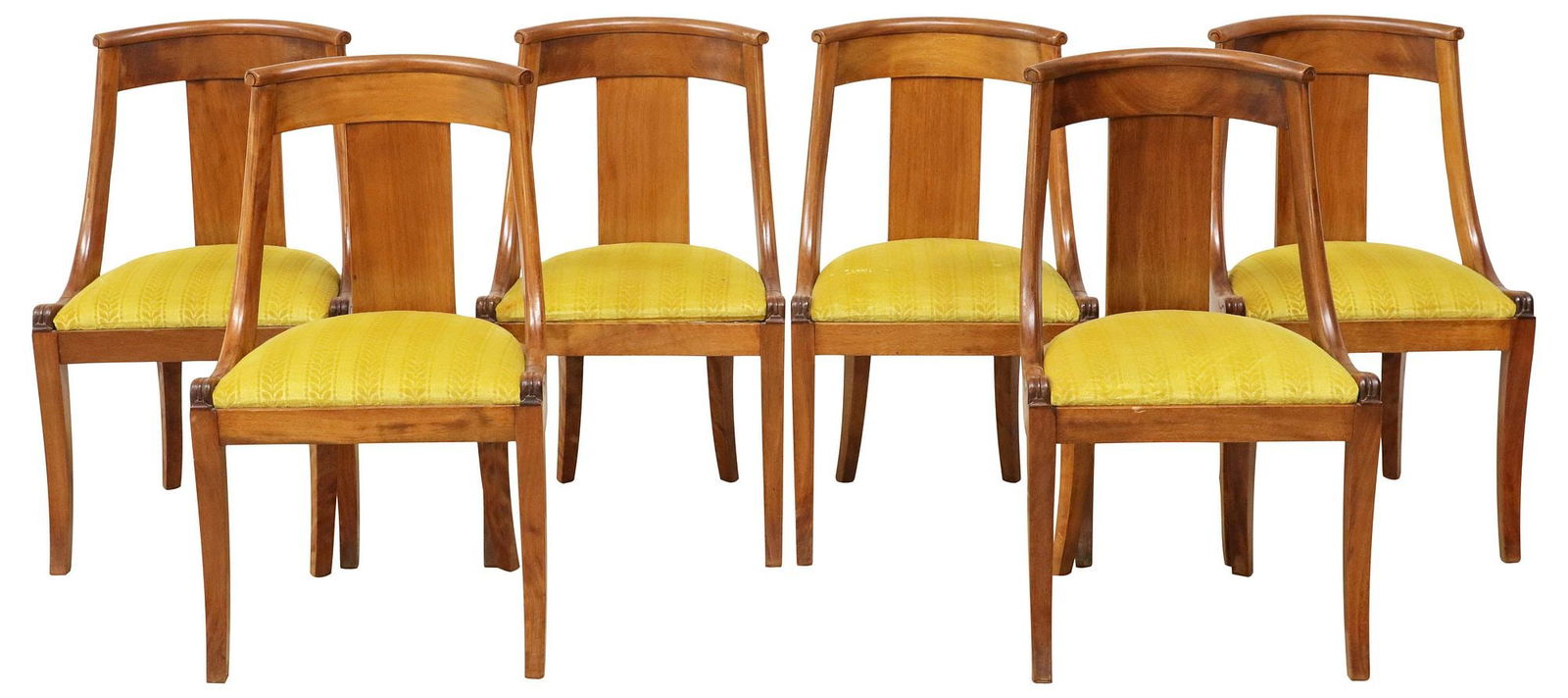 (6) PIERRE LARDIN (ATTRIB., 1902-1982) EMPIRE STYLE GONDOLA DINING CHAIRS (1 of 3)