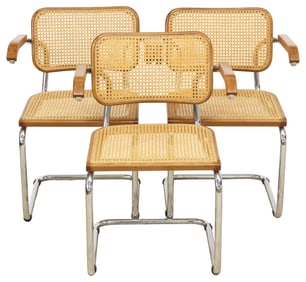(3) AFTER MARCEL BREUER (1902-1981) 'CESCA' CANTILEVER CANED CHAIRS