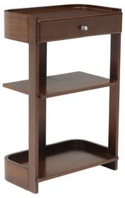 ITALIAN ART DECO STYLE TEAK & MAHOGANY NIGHTSTAND