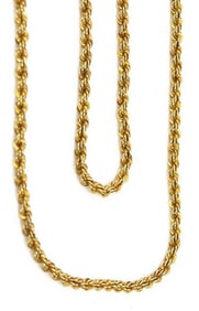 ESTATE 14KT YELLOW GOLD 16" ROPE CHAIN NECKLACE