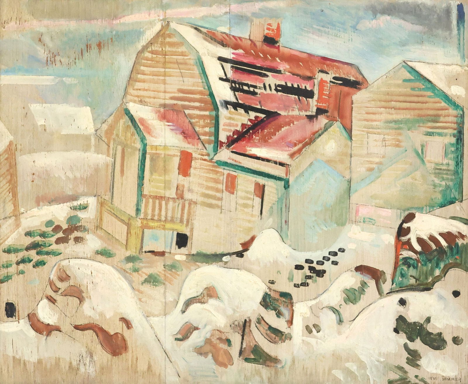 WILLIAM SOMMER (1867-1949) OIL PAINTING, BRANDYWINE WINTER LANDSCAPE (1 of 5)