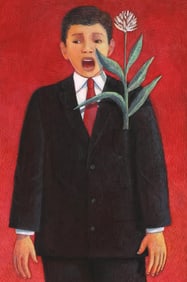 LILIANA WILSON GREZ (B.1953) PAINTING 'HOMBRE Y PLANTA'