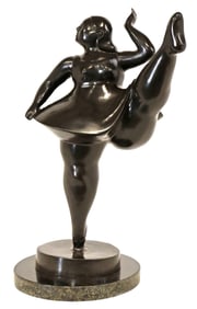 AFTER FERNANDO BOTERO BRONZE SCULPTURE 'BALLERINA VESTITA'