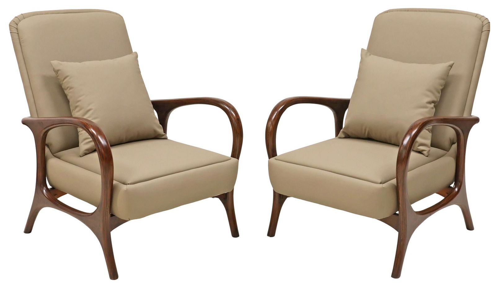(2) MID-CENTURY MODERN STYLE UPHOLSTERED ARMCHAIRS (1 of 5)
