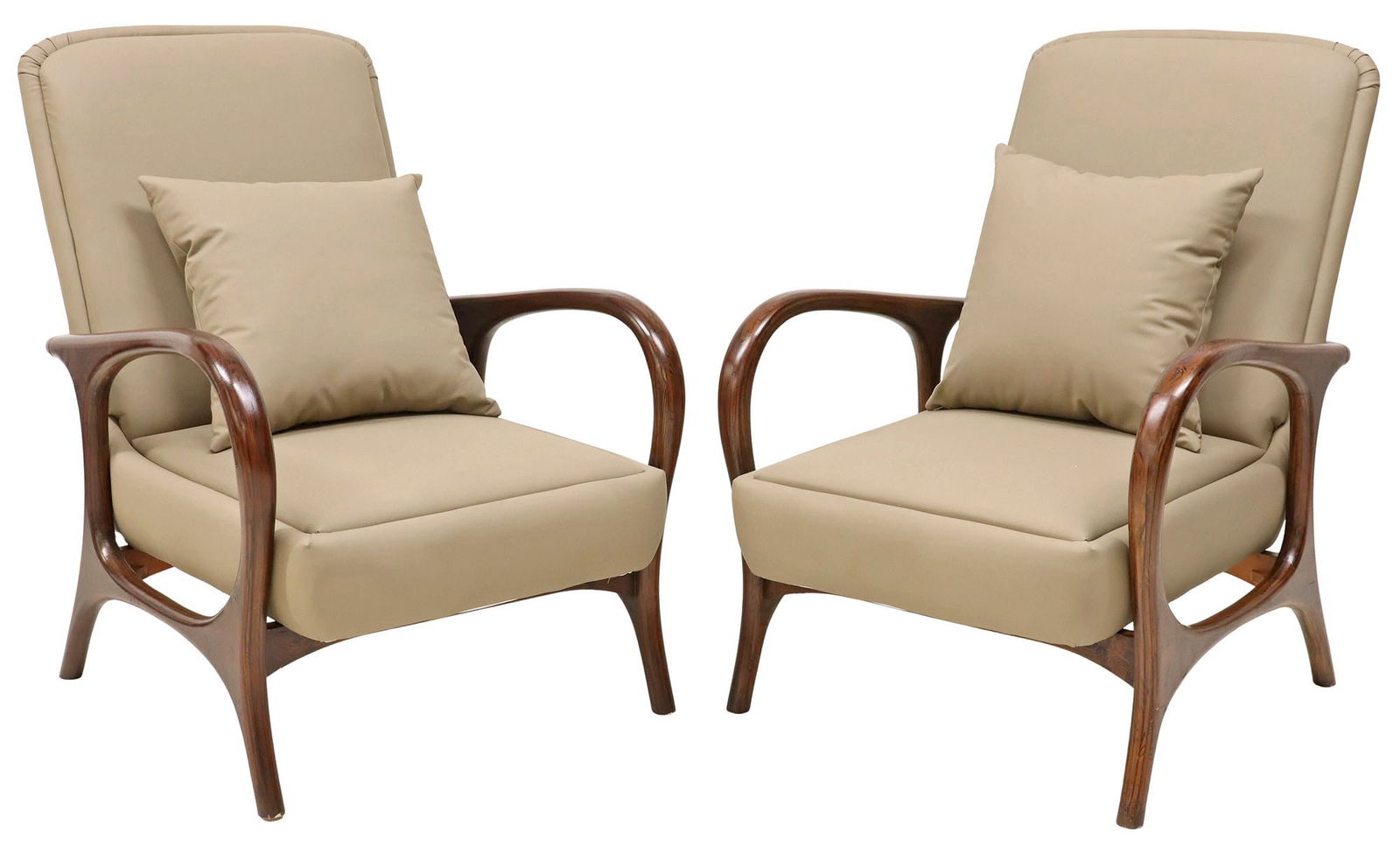 (2) MID-CENTURY MODERN STYLE UPHOLSTERED ARMCHAIRS (1 of 3)