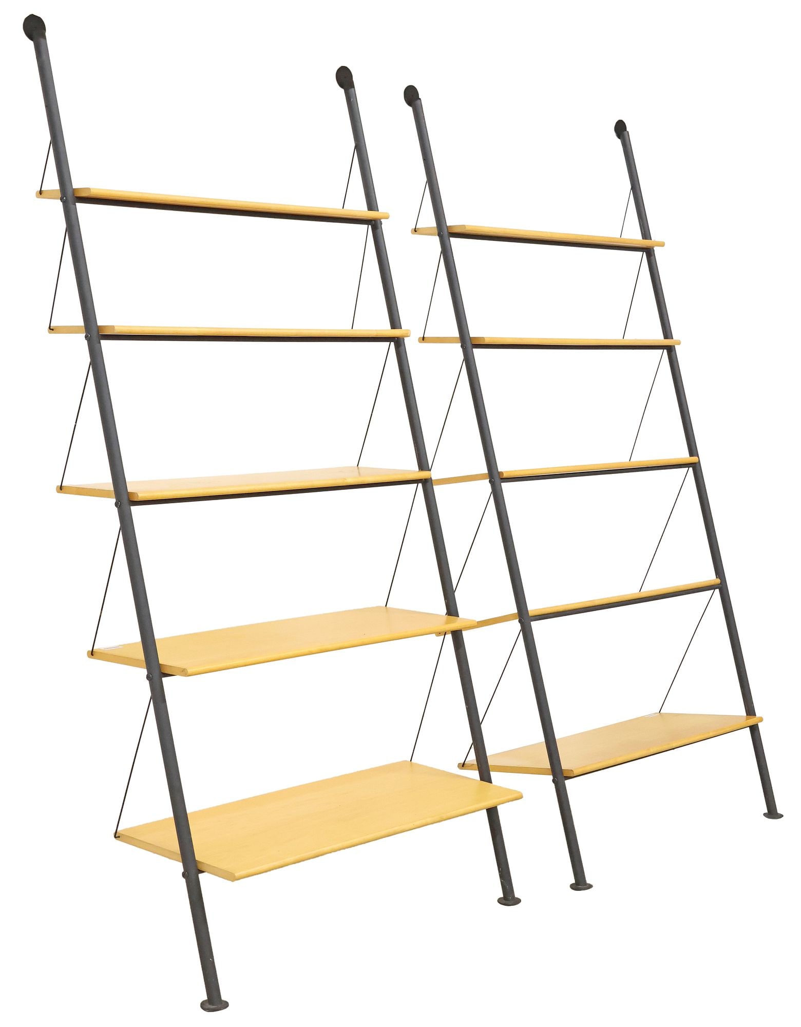 (2) PHILIPPE STARCK (B.1949) IRON & BEECH 'JOHN IID' MODULAR SHELVING UNITS (1 of 3)