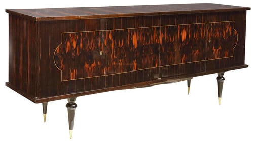 FRENCH MID-CENTURY MODERN LACQUERED & INLAID SIDEBOARD