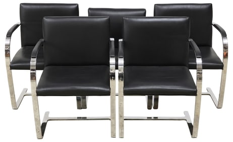 (5) MIES VAN DER ROHE GORDON INTERNATIONAL 'BRNO' FLAT BAR CHAIRS