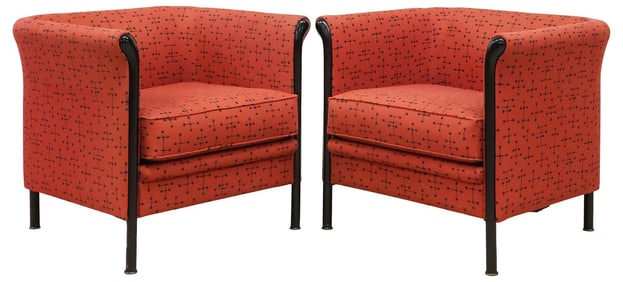 (2) MOROSO CONTEMPORARY LOUNGE CHAIRS, EAMES UPHOLSTERY